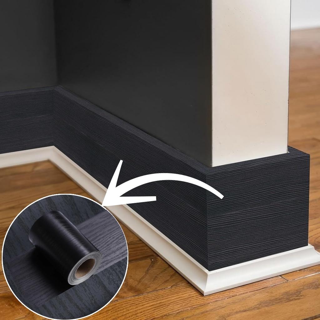 1PC Self-adhesive Wood Grain Door Frame Decorative Stickers Wood Grain Skirting Waistline Home Decor Wall Stickers