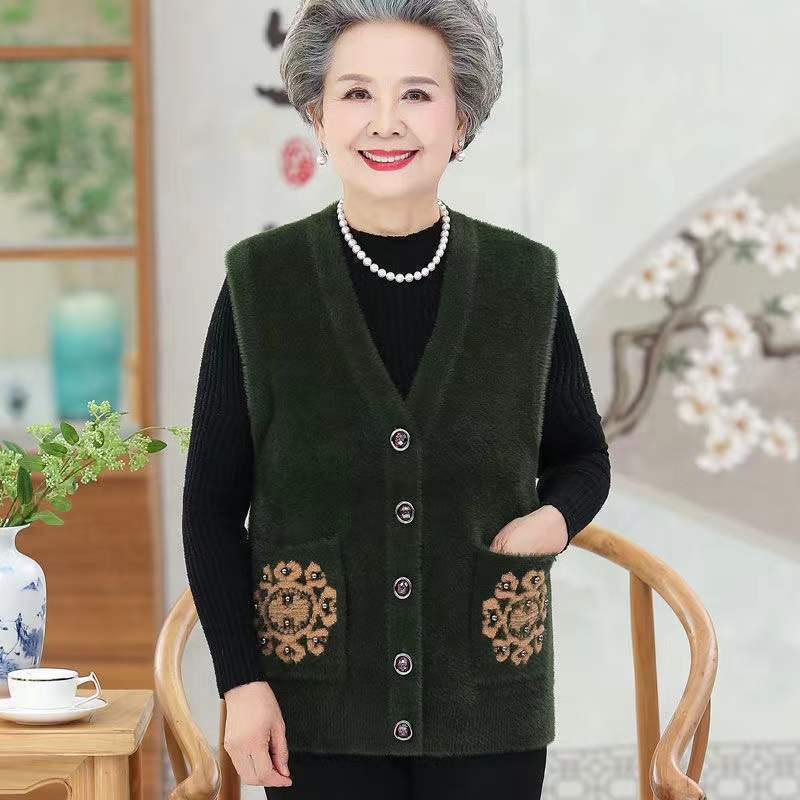 Vestă groasă fără mâneci de toamnă/iarnă pentru femei, pentru vârstnici