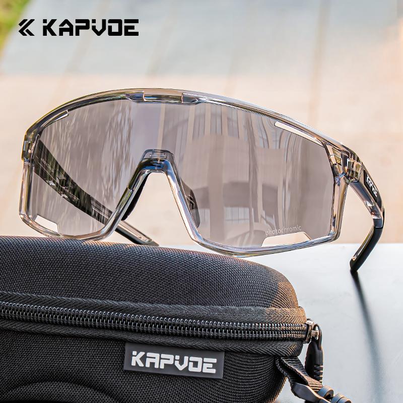Kapvoe Photochromic Cycling Glasses Sunglasses for Men's Cycle Sun Glasses MTB UV400 Goggles Woman Road Bike Bicycle Eyewear