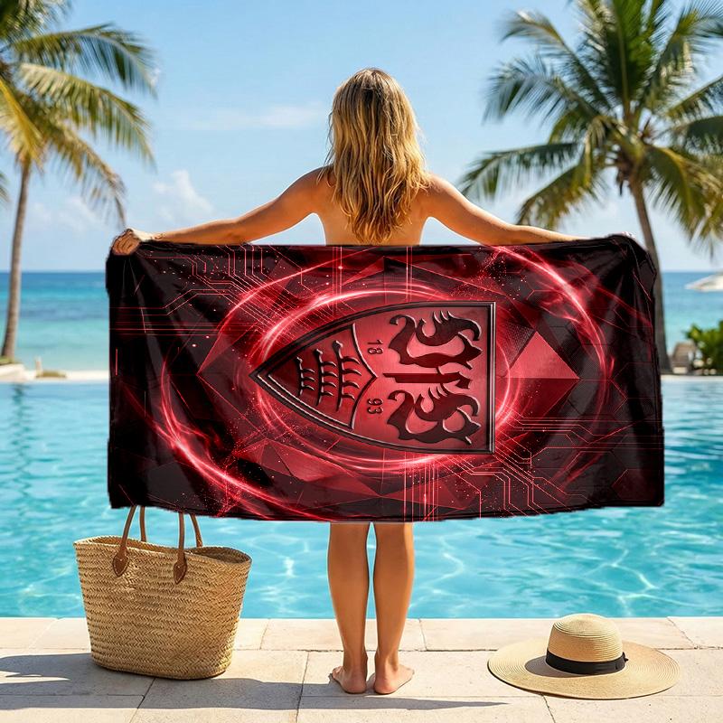 Asciugamano da Spiaggia Calcio VfB Stuttgart Morbida Microfibra Asciugamano Estivo Asciugatura Rapida Assorbente per Spiaggia Piscina Viaggio