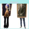 Fantasia Cosplay da Mona Lisa com Tecido de Poliéster para Halloween e Festas Temáticas
