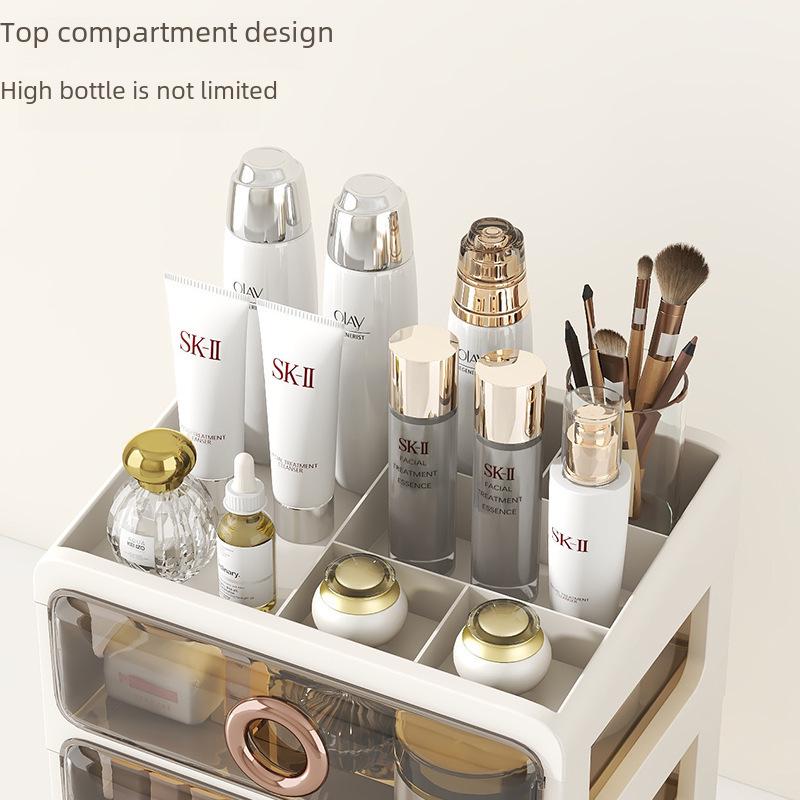 Dustproof Transparent Acrylic Cosmetic Storage Box - Large Capacity Desktop Skincare Organizer