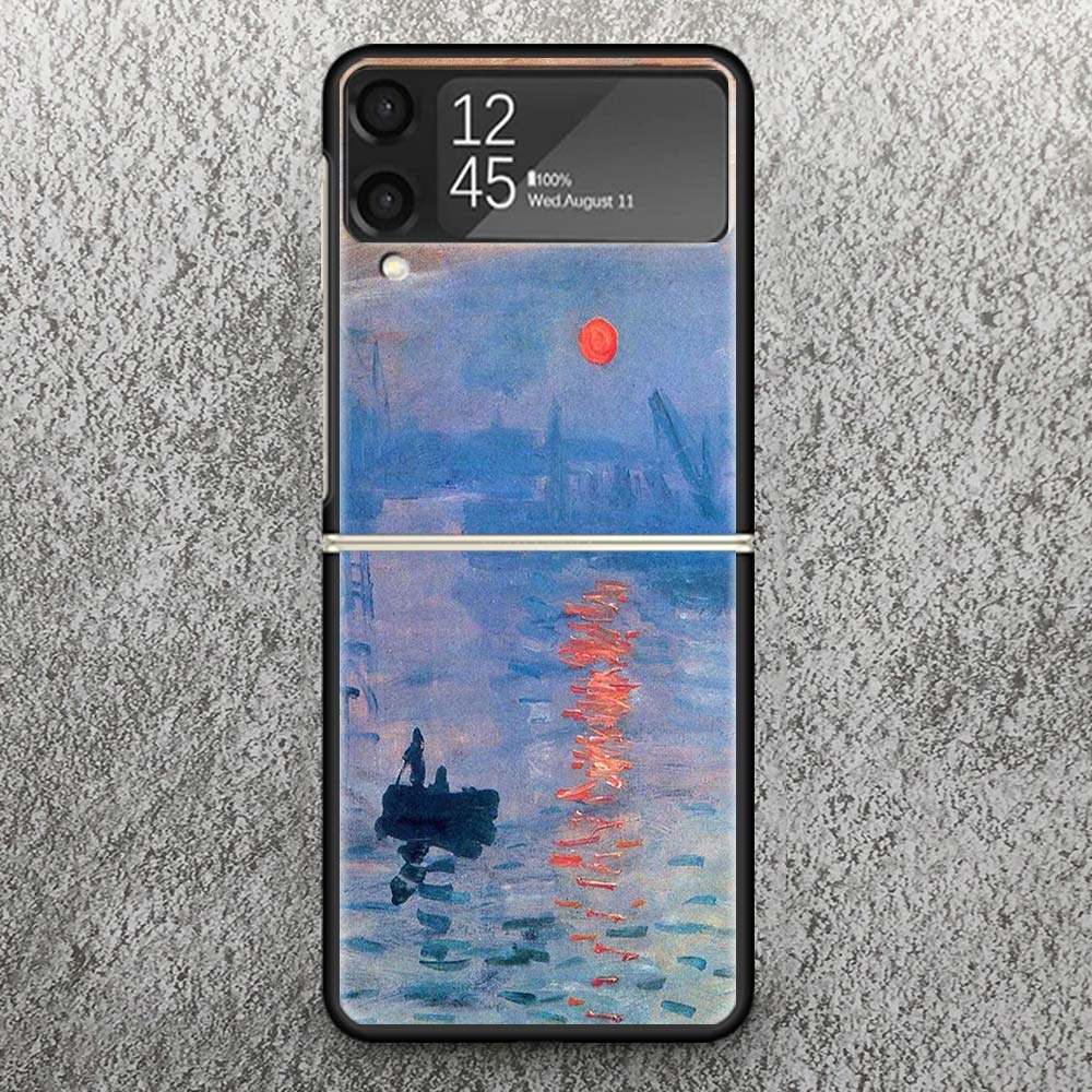 Van Gogh oil Art Painting Print Case For Samsung Galaxy Z Flip 3 4 5 6 7 5G Phone Shell Flip7 Flip6 Flip5 Flip4 Flip3 Pattern Co