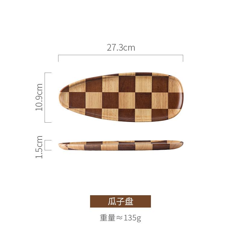 

Chessboard Wooden Tray Fruit Plate Storage Tray Breakfast Bread Plates Nut Platter Snack Bowl Display Plate Pastry Plates Dish
