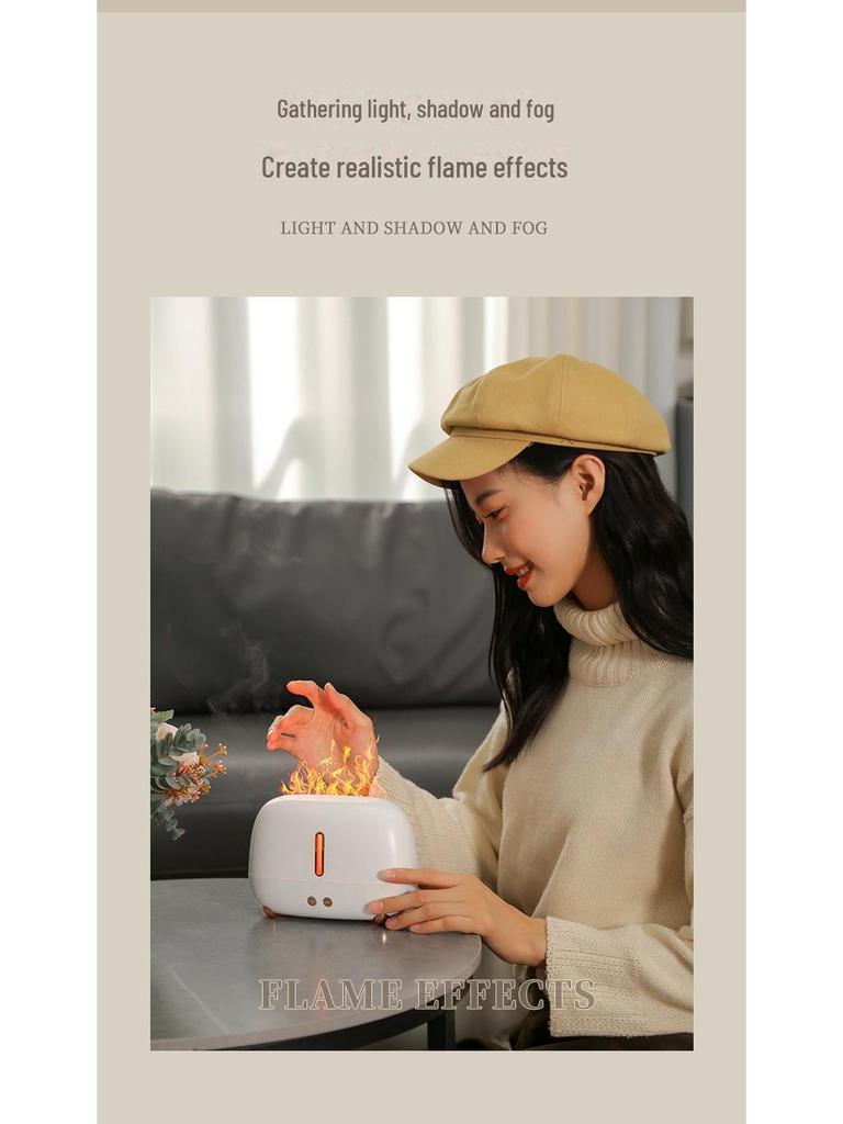 2023 USB Flame Humidifier: Large Mist Aromatherapy Machine for Home and Bedroom