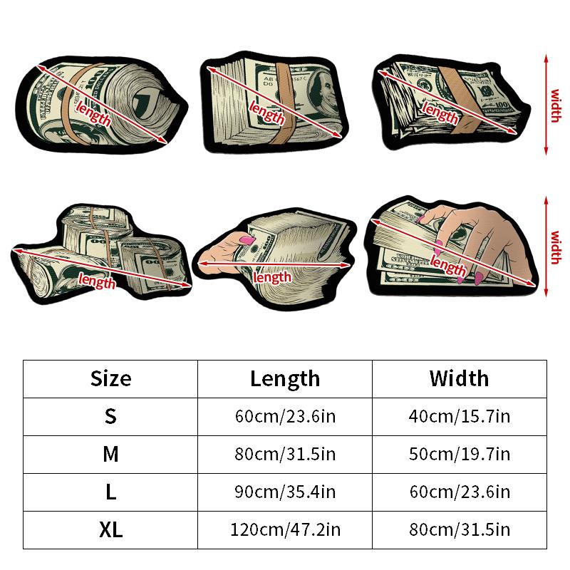 Money Shaped Carpet Irregular Bedroom Floor Mat Creative Imitation Money Rug for Living Room Entrance Doormat Home Decor