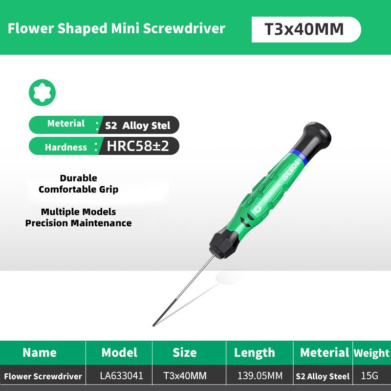 1pc Mini Torx Screwdriver featuring Magnetism S2 Alloy Steel Pozi Screwdrivers Flower Shaped Screwdriver T5-T20