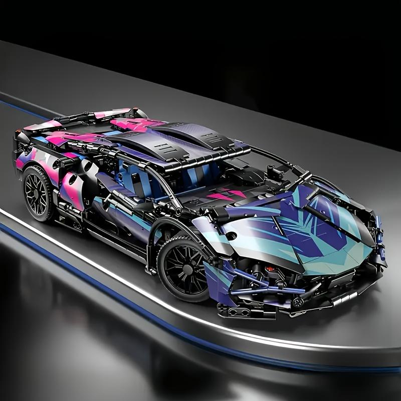 Non-Toxic 1690 Colorful Cyber Sports Car Building Block Set / Fashionable Design Eye-Catching Door Title/Difficulty Diy Car Model Display/