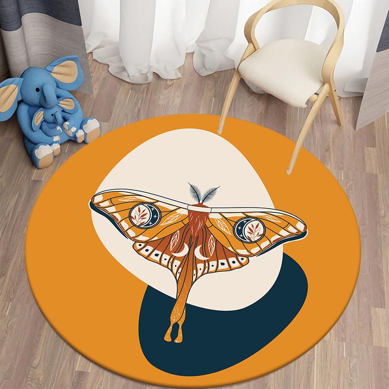 Home Decor Floor Mats Boho Print Round Rug Living Room Bedroom Kids Room Floor Mats Decor Soft Kids Mat