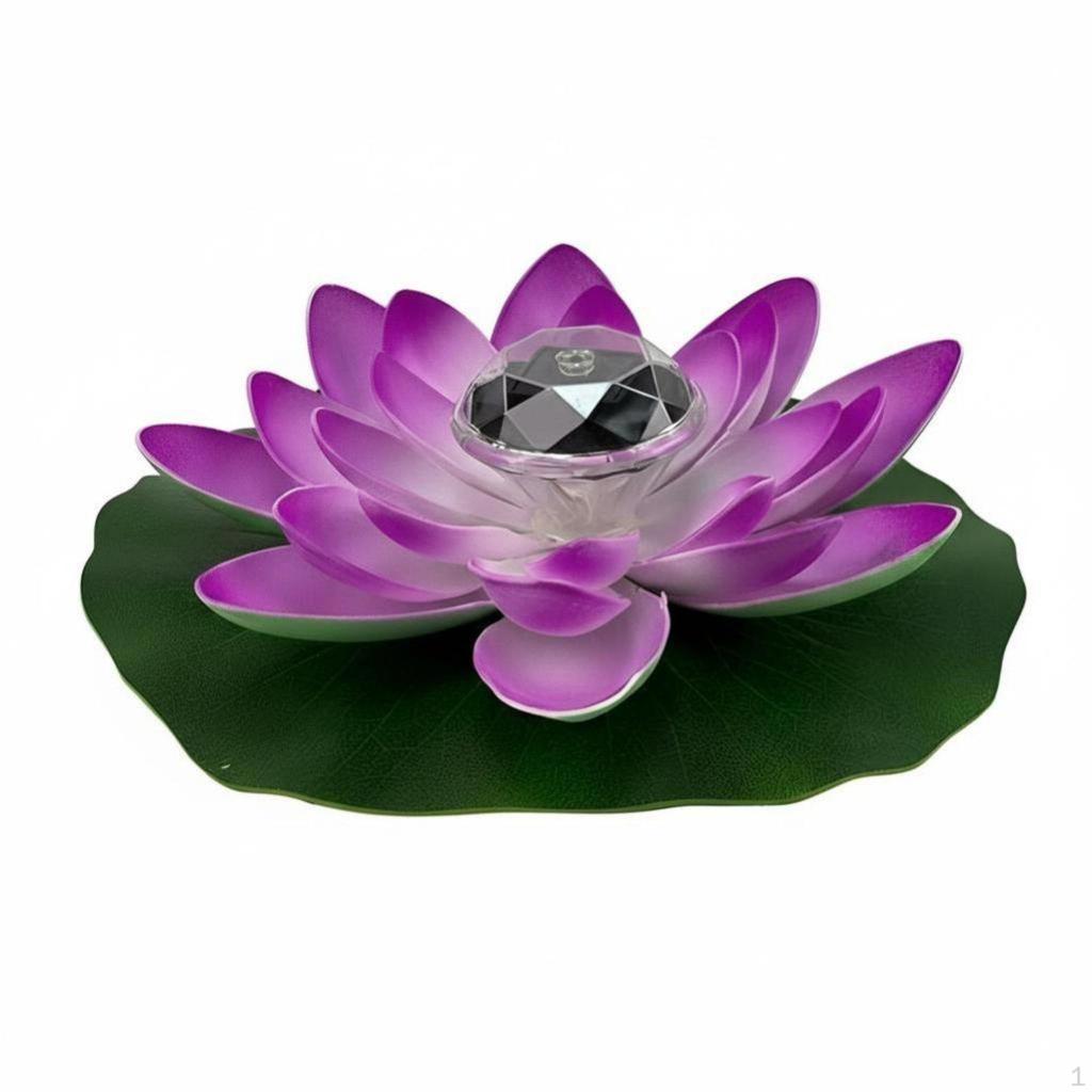Solar Lotus Floating Light, LED Pond Decor, Colorful Water Flower for Garden, Waterproof Landscape