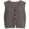 Shop   Women S Crop Button Stretch Knit veSt 6 Color Khaki Bom wvS 20784   