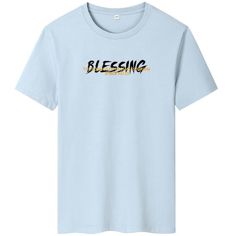 

7 цветов с принтом «Благословение» Мужская модная футболка с короткими рукавами