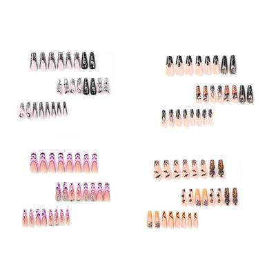 1 Sheet Coffin Press On Nails Artificial Nails Halloween Gothic False Nails