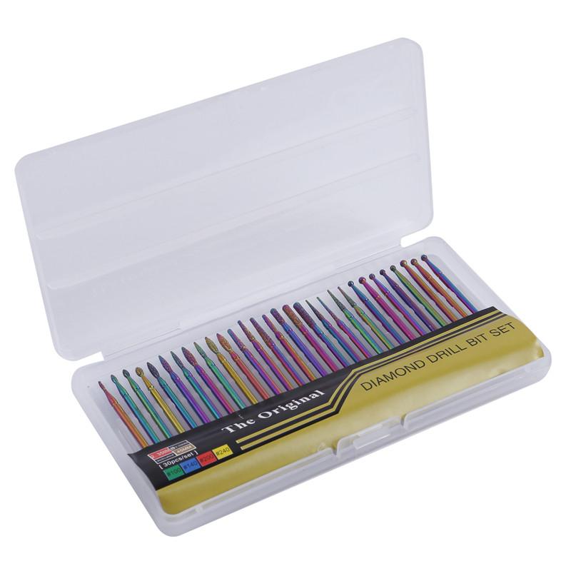 

30 шт., конусные сверла из карбида вольфрама для ногтей, фрезы для маникюра, электрическая дрель для инструментов для ногтей