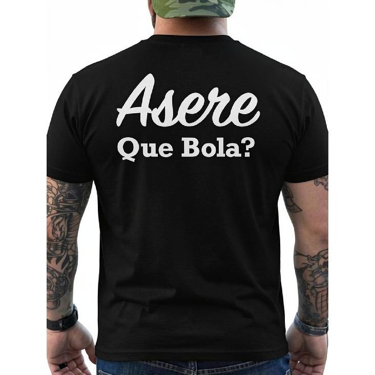 Asere Que Bola Cuban Men's T-Shirt Back Print - All-Season Comfort Fit, Digital Print, Machine Washable, Relaxed Fit for Casual Attire