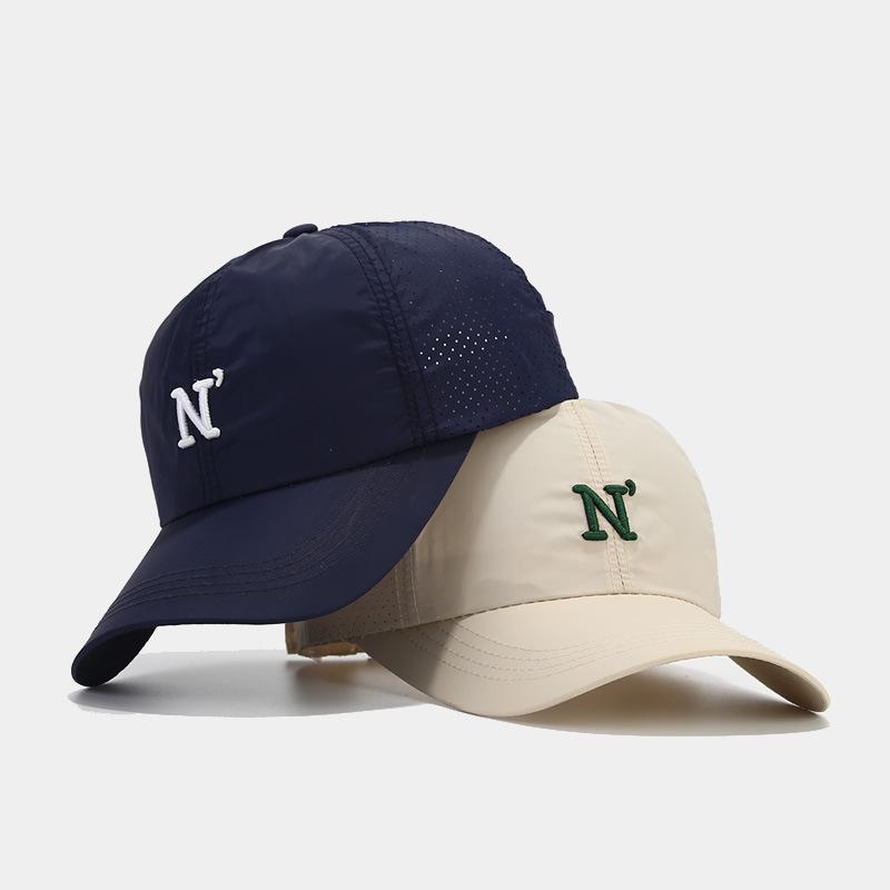 New N letter embroidered soft-top baseball cap, spring and summer outdoor sunscreen quick-drying cap
