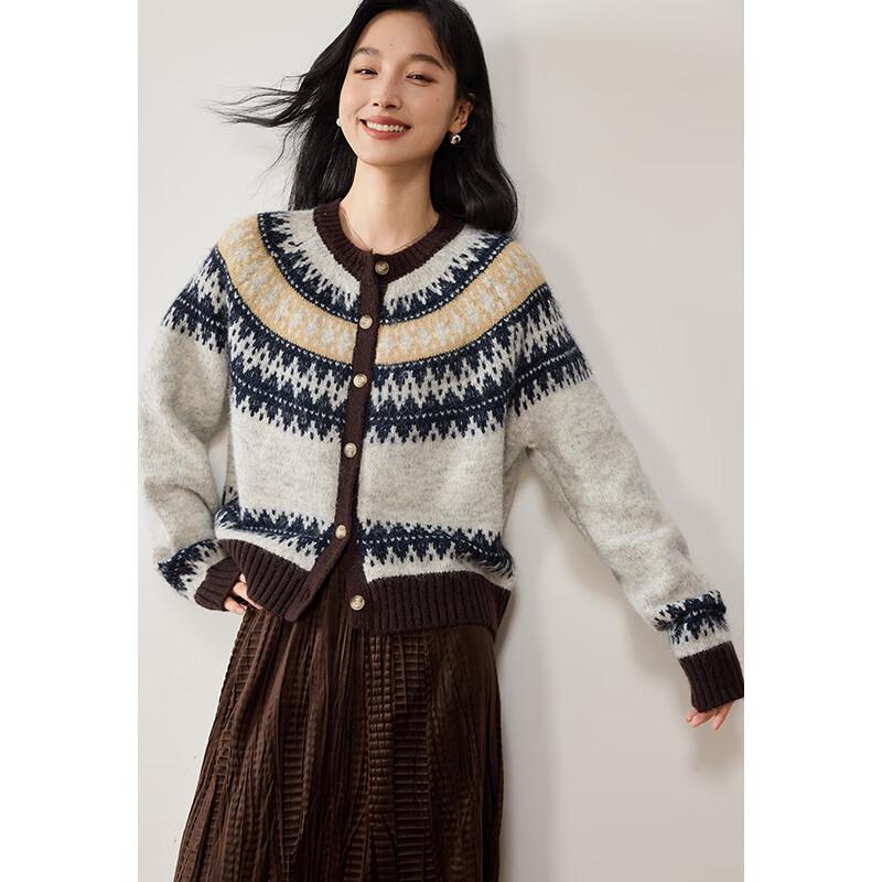 VICTORIA&VERA Pulover tricotat jacquard Fair Isle pentru femei