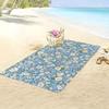 1pc Vintage Floral Beach Towel - Seamless Microfiber, Soft & Durable, Light Blue with White & Yellow Flowers, Dark Green Leaves