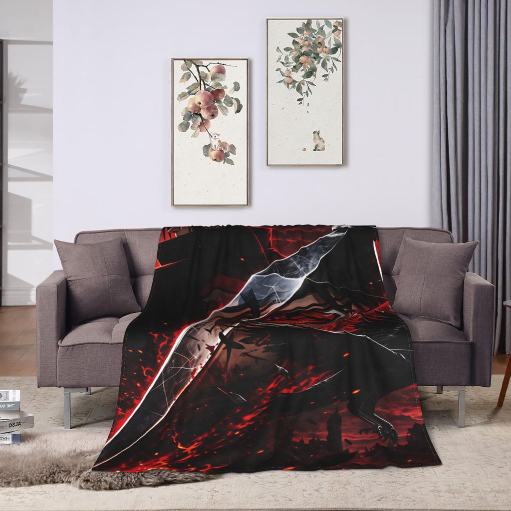 Uchiha Itachi Super Warm Blankets  Kids Plush Throw Blanket Novelty Outdoor Flannel Bedspread Sofa Bed Cover
