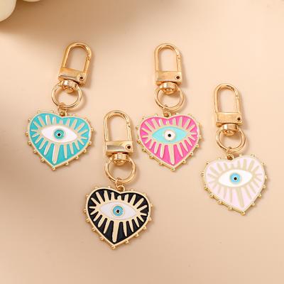 New Enamel Eyes  Key Chain Women Girls Key Ring Pendants for Handbag Decor DIY Key Holder Jewelry Gift