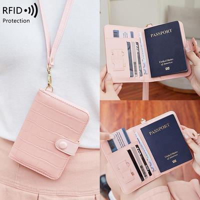 Multifunktionaler Reise-RFID-Pass- und Dokumentenhalter mit abnehmbarem Schlüsselband