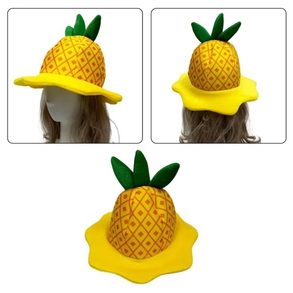Dancing Decorations Soft Plush Pineapple Hat Comfortable Funny Party Headpiece Adjustable Cosplay Headwear Carnival Festival