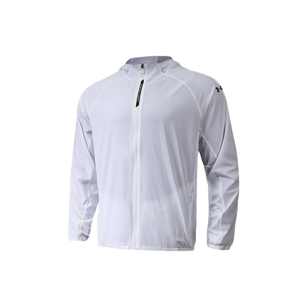 Under Armour Solid Color Logo Stretch Breathable Woven Sports Jacket Men White 22500405-100 XL
