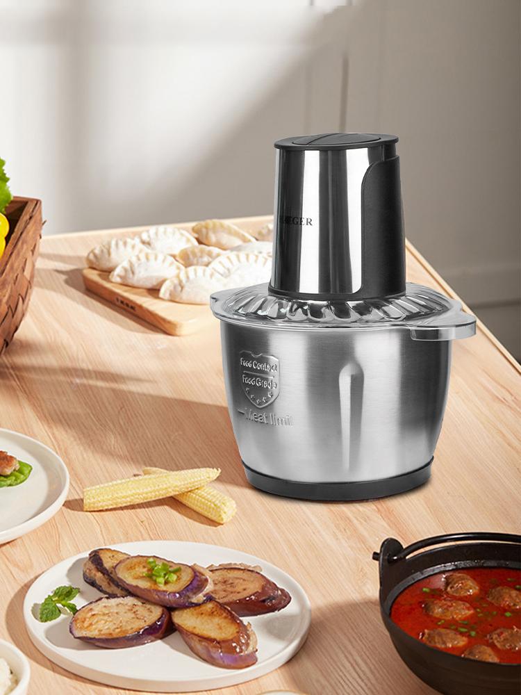 

2-скоростной электрический измельчитель, мясорубка из нержавеющей стали, кухонный комбайн, кухонный слайсер, взбиватель для яиц, чеснока, овощей EU