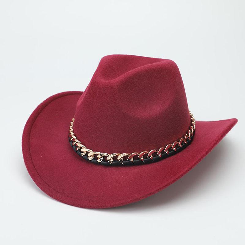 Deerskin Fleece Top Hat Retro Jazz Hat Men's and Women's Felt Hat European and American Woolen Hat Western Cowboy Hat
