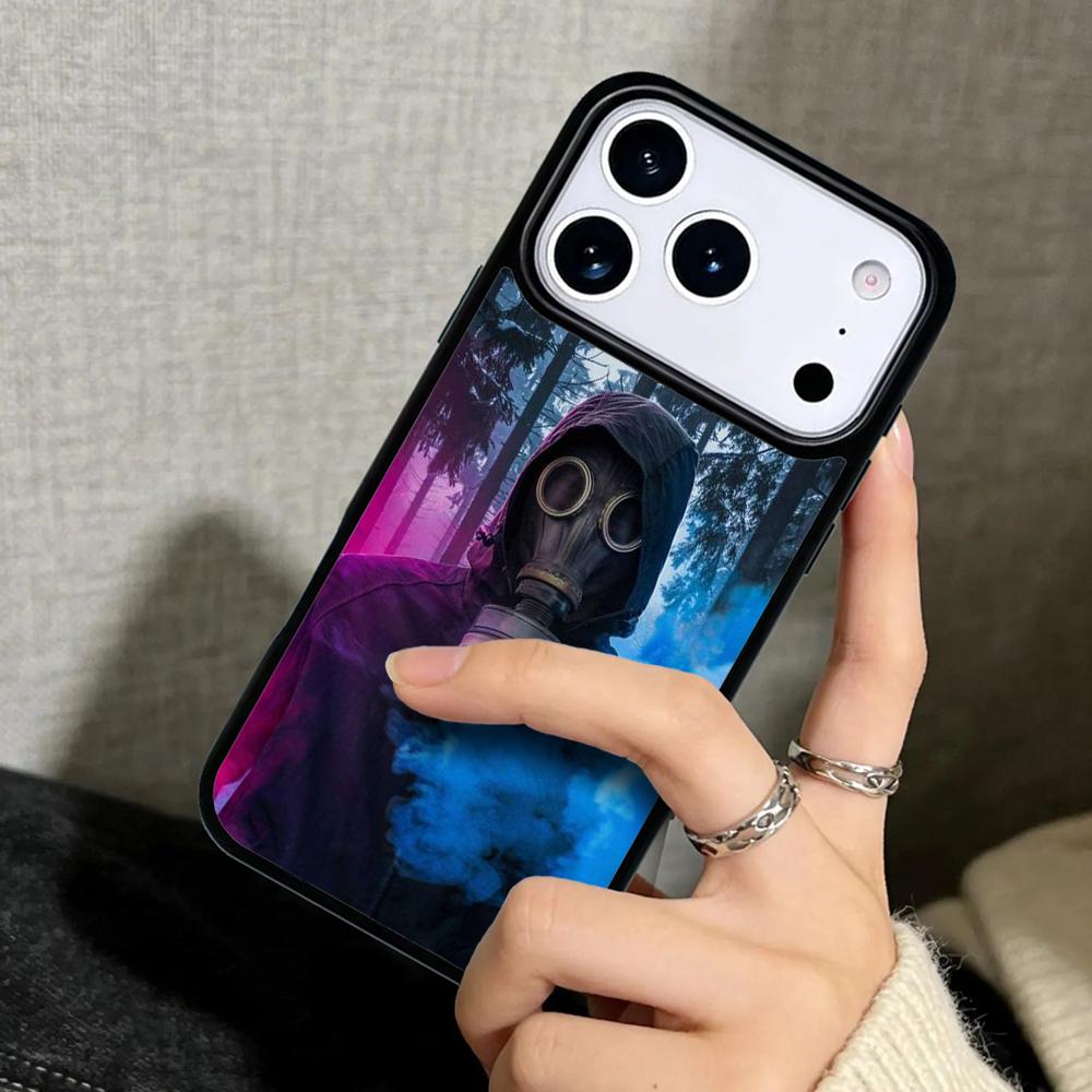 Capa Case for iPhone 17 Air 16 Pro Max 15 Plus 11 13 Mini 14 12 Back Phone Cover Nuclear Mask Gas Mask