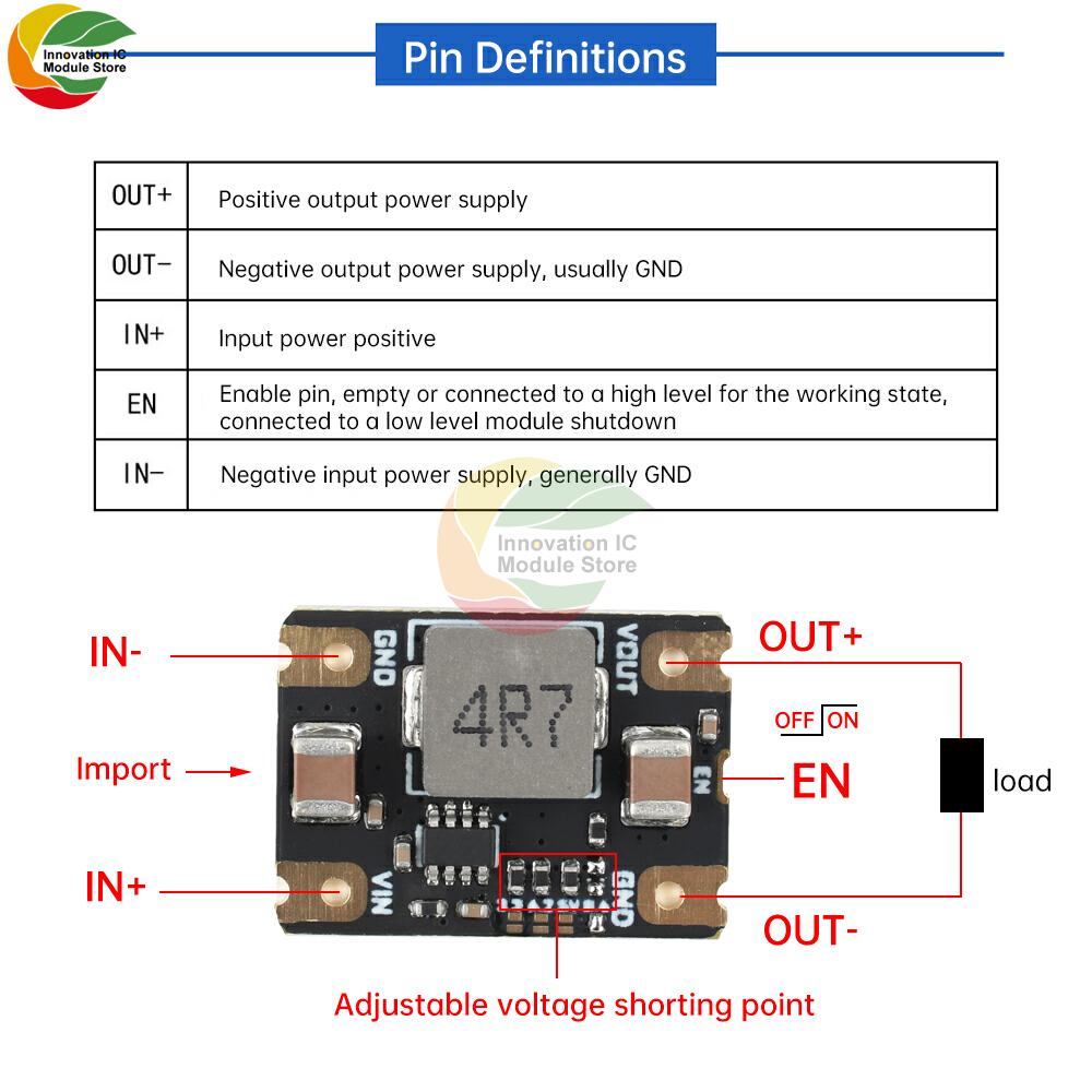 DC-DC Step-down Power Supply Module Input DC 6.5-16V to DC 3.3V/4.2V/5V/8.4V Fixed Output Voltage Regulator Module