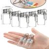 2/5pc 7/10ml Storage Bottle With Love Keychain Transparent Glass BottleAluminium Cap Empty Jars Liquid Containers DispenserDecor