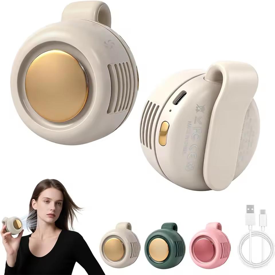 Mini Small Clip Fan Portable Silent Mini Bladeless Electric Fan 3 Speeds Clip-on Charging Fans For Shirt Whirlwind Waist Clips