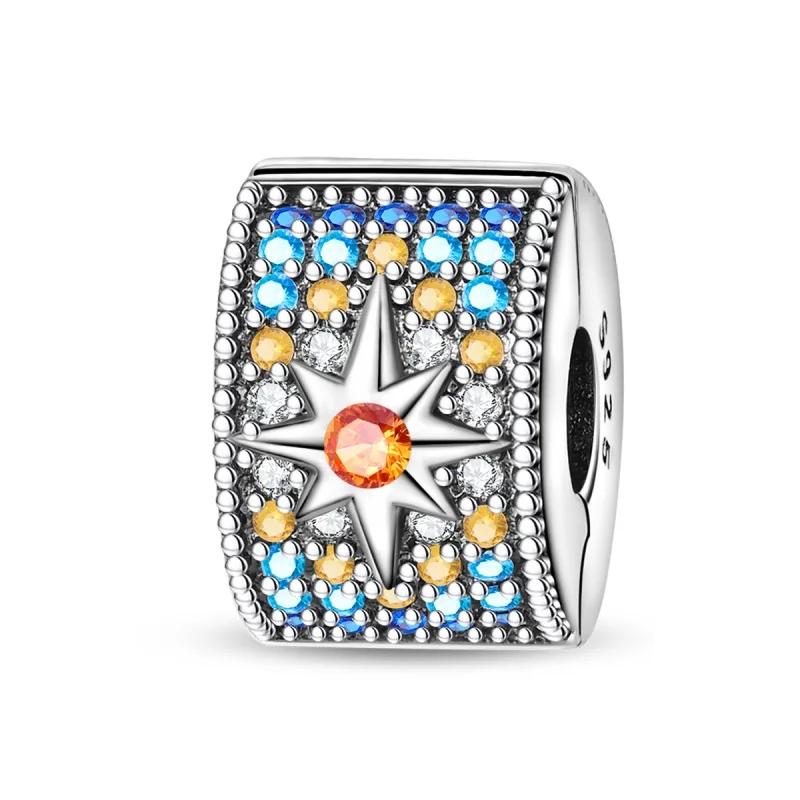 Starfish Shell Clip Charms Heart & Pavé Clip Fit Original Copper Beads For Women Necklace Bracelet Diy Jewelry Gift