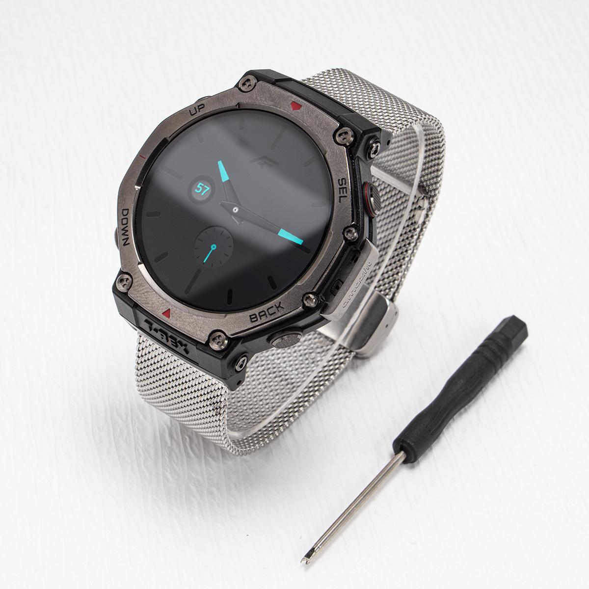 

Milanese Stainless Steel Strap For Huami Amazfit T-rex 3/2 Magnetic Business Band For T-rex Ultra/2Ultra/Pro Smartwatch Bracelet for T-rex 2