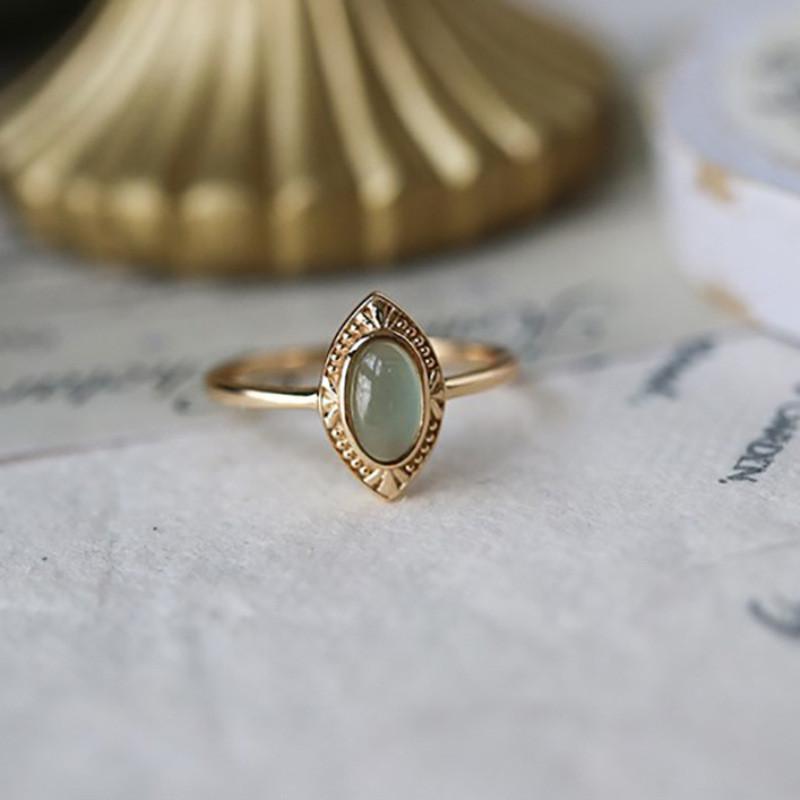 Geometric Design Chic Topaz And Peridot Floral Ring For Women Elegant Fashion Accessory