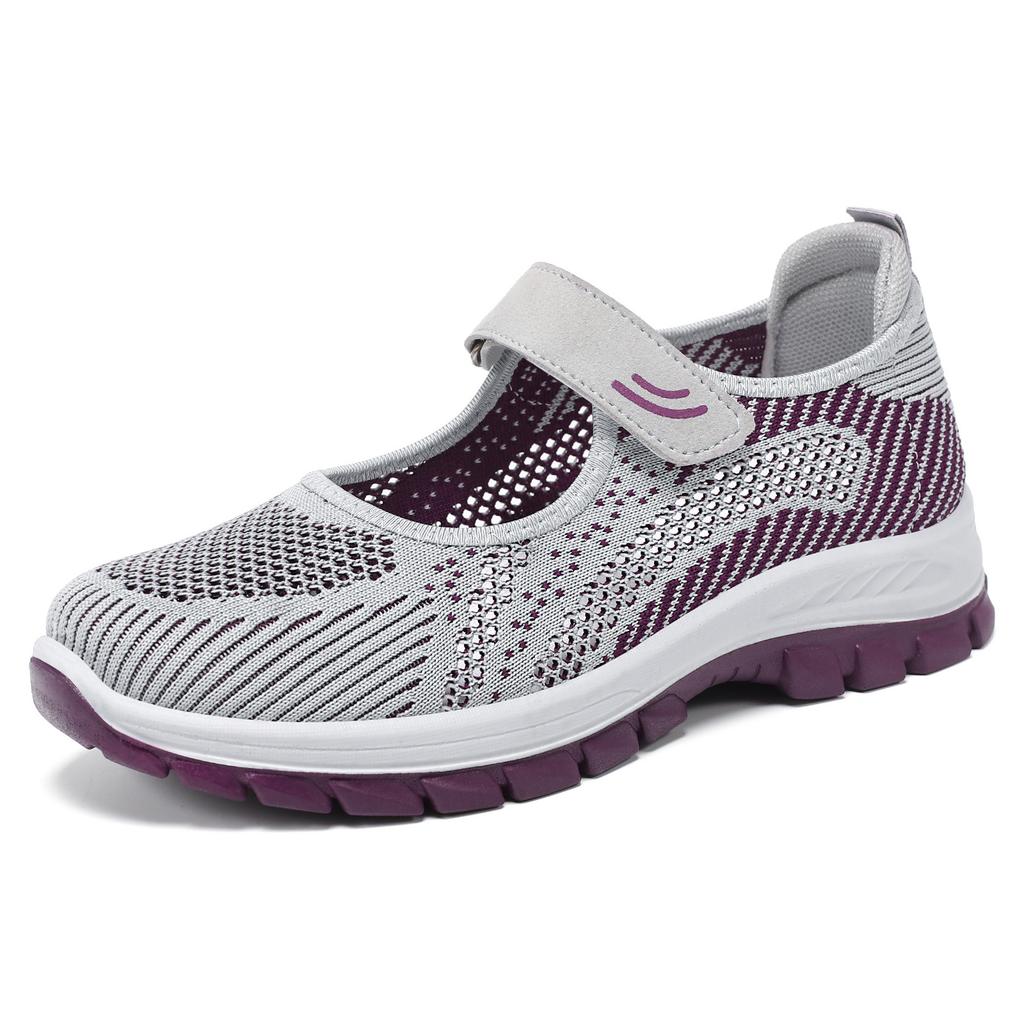 Scarpe da Donna Scarpe Singole Scarpe Primavera Donna di Mezza Età Velcro Fondo Morbido Traspiranti Scarpe da Donna Casual Casual Morbide Per Camminare Tutto il Giorno Sneakers
