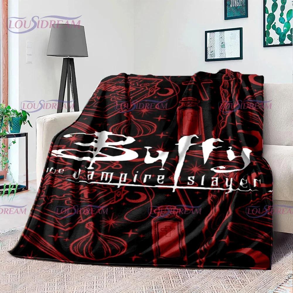 American Drama Vampire Slayer Buffy Soft Flannel Blanket Family Picnic Blanket for Kids Plush Flanner Throw Blanket Sofa Bedding