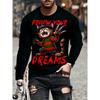 Cartoon Animal Print Men's Long Sleeve T-shirt Casual O-neck Oversized Pullover Autumn Fashion Streetwear Clothing