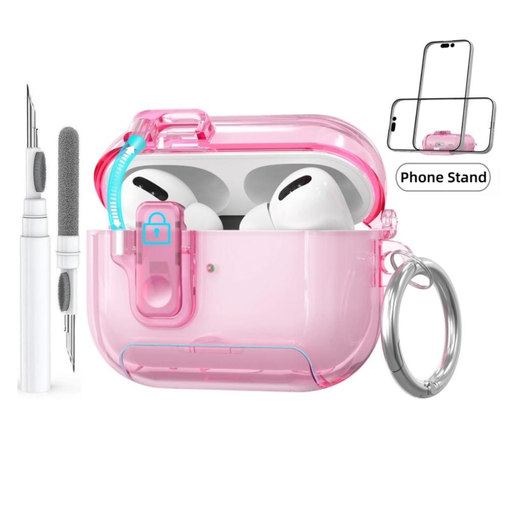 New For AirPods Pro 3 Case Lock 2025 Shockproof Apple AirPods Pro 3rd Generation Case Protective Case with Cleaning Kit&Keychain