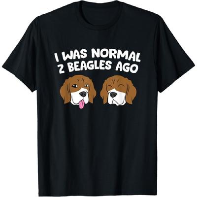 I Was Normal 2 Beagles Ago Funny Beagle Puppies Beagle Dog T-Shirt