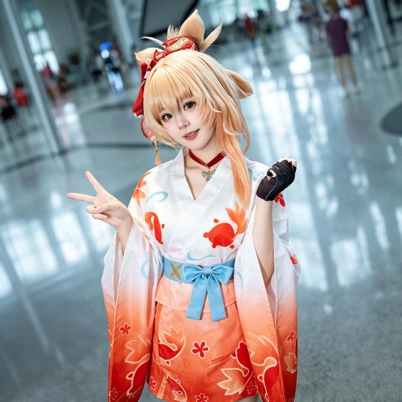 Genshin Impact Cosplay Kostüm Perücke Haare Damen Tänzerin Kleid Karneval Uniform Anime Halloween Kostüme