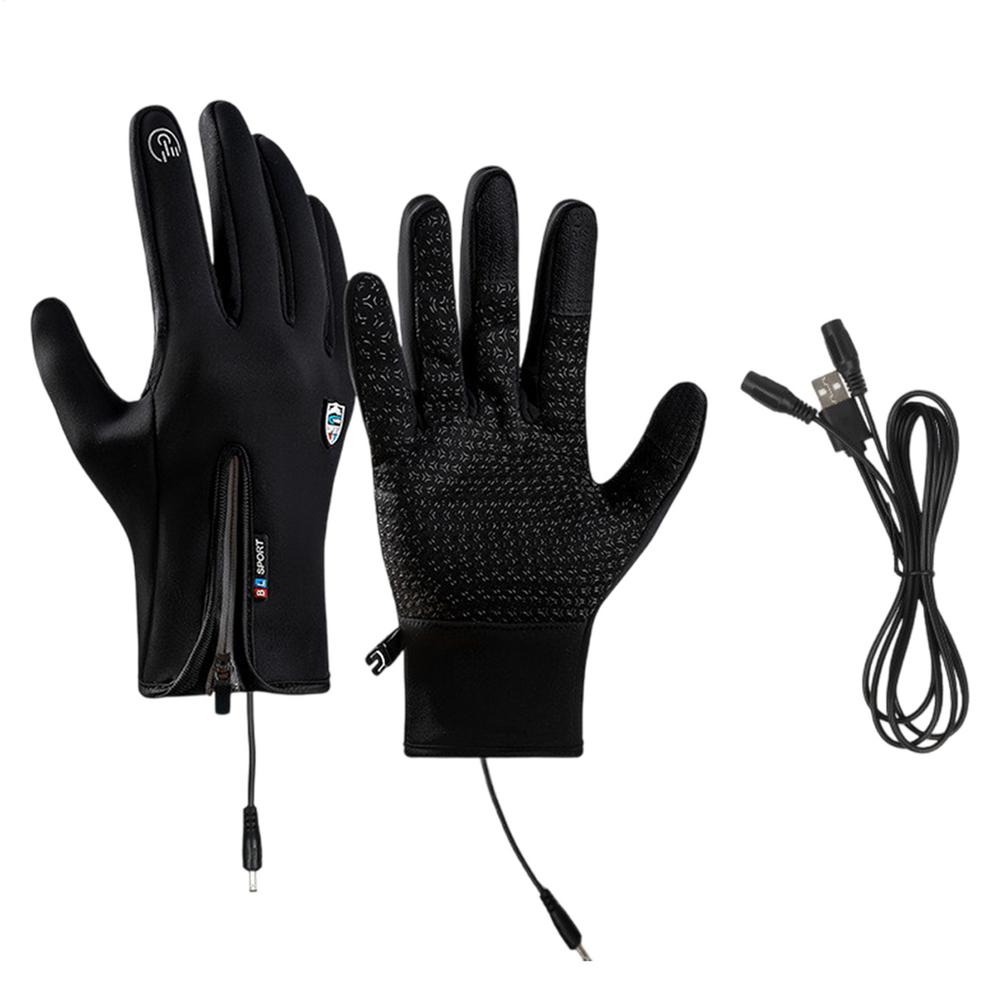 

Heated Work Gloves USB Rechargeable Touchscreen Gloves Non-Slip Winter Gloves With Zipper Design Ice Fishing Gear For Men Women L чорний
