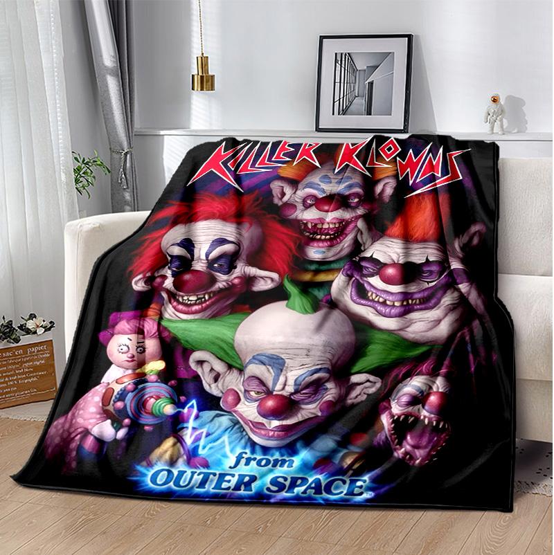 Hororový klaun Cirkus Flanelová deka Měkká teplá Celoroční přehoz, Design pro kempování, Cestování autem, Turistiku Pohovka, Postel, Kancelář Perfektní dárek na večírky