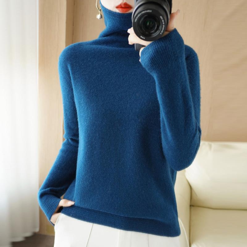 Women's Heap Neck Undercoat Autumn and Winter High Neck Sweater Loose