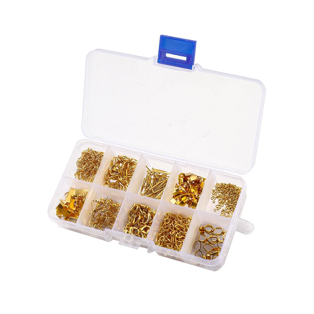 970Pcs Jewelry Making Sets Jump Rings Eye Pins Lobster Clasp Charm Connectors Earring Hooks For DIY Jewelry Making Supplies Kits