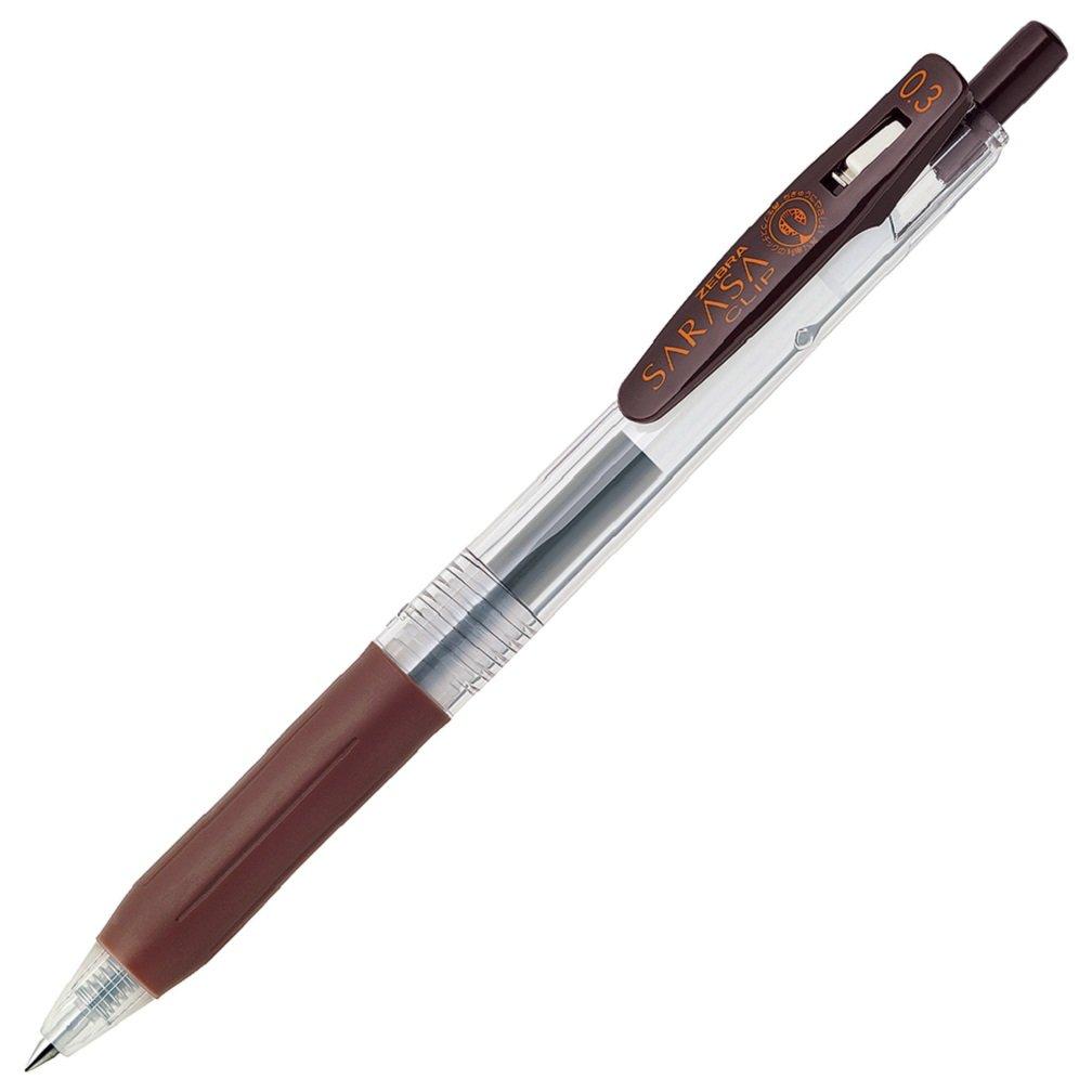 Zebra Sarasa Clip Gel Ballpoint 10 Pen, 0.3mm, Brown, Pens, B-JJH15-E