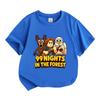 Kids Boys Girls 100% Cotton Crew Neck Short Sleeve T-Shirt, Funny 99 Nights In The Forest Cartoon Print Casual Soft Tee Tops for Children Daily Wear