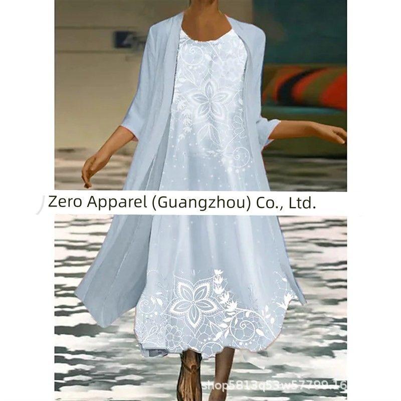 

Новое модное элегантное шифоновое платье из двух частей 10 M