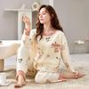 Damen Langarm Baumwoll-Pyjama-Set für Herbst/Winter